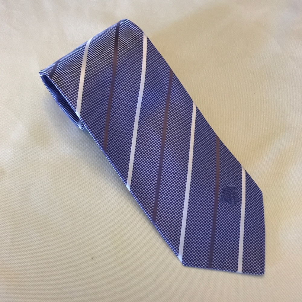Versace lavender and white silk tie